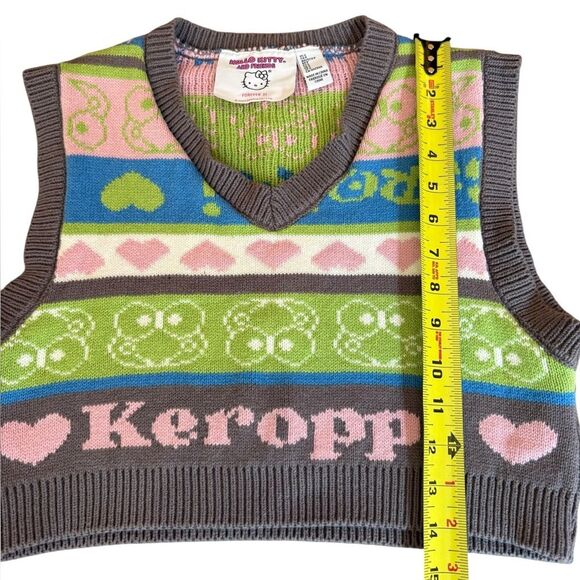 Forever 21 Keroppi x Hello Kitty Cropped Knit Sweater Vest Womens Size Small - Picture 10 of 10